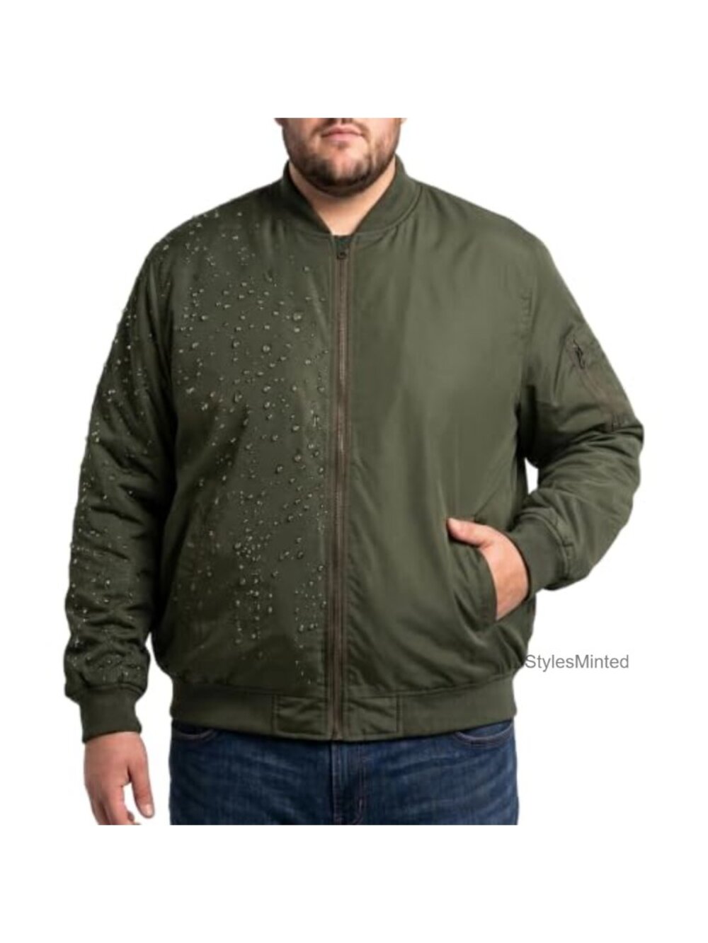 Men's Waterproof Quilted Bomber Varsity Jacket Big & Tall